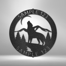 Load image into Gallery viewer, HOWLING WOLF Monogram - Steel Sign, Multiple Sizes and Powder Coat Colors