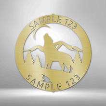 Load image into Gallery viewer, HOWLING WOLF Monogram - Steel Sign, Multiple Sizes and Powder Coat Colors