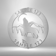 Load image into Gallery viewer, HOWLING WOLF Monogram - Steel Sign, Multiple Sizes and Powder Coat Colors