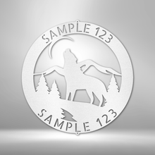 Load image into Gallery viewer, HOWLING WOLF Monogram - Steel Sign, Multiple Sizes and Powder Coat Colors