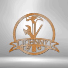 Load image into Gallery viewer, TOOL MAN Monogram - Steel Sign, Multiple Sizes and Colors Available