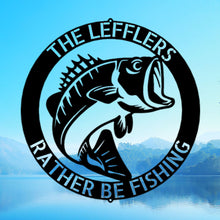 Load image into Gallery viewer, BASS Fishing Monogram - Steel Sign, Multiple Sizes and Colors Available