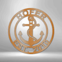 Load image into Gallery viewer, ANCHOR Family Name Steel Sign, Multiple Colors and Sizes