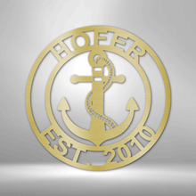 Load image into Gallery viewer, ANCHOR Family Name Steel Sign, Multiple Colors and Sizes