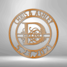 Load image into Gallery viewer, ELABORATE SPLIT LETTER Monogram/Family Name - Steel Sign, Multiple Colors and Sizes Available