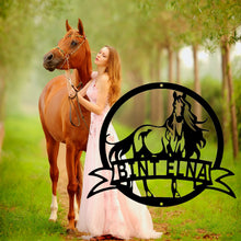 Load image into Gallery viewer, WINDBLOWN HORSE Monogram - Steel Sign, Multiple Sizes and Colors Available