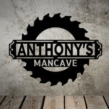 Load image into Gallery viewer, SAW BLADE Monogram - Steel Sign, Multiple Sizes and Colors Available