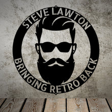 Load image into Gallery viewer, Cool & Retro BEARDED SUNGLASSES MAN Monogram - Steel Sign, Multiple Sizes and Colors Available
