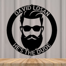 Load image into Gallery viewer, Cool & Retro BEARDED SUNGLASSES MAN Monogram - Steel Sign, Multiple Sizes and Colors Available