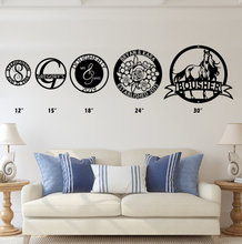 Load image into Gallery viewer, Personal Star Monogram, Steel Sign, Customized Text, Unisex Housewarming Homestead Gift