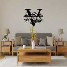 Load image into Gallery viewer, SPLIT LETTER MONOGRAM Family Name Steel Sign, Multiple Metals & Sizes
