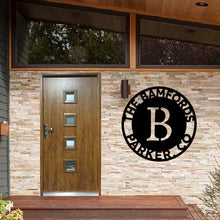 Load image into Gallery viewer, BOLD INITIAL Family Name - Steel Sign, Multiple Sizes and Colors Available