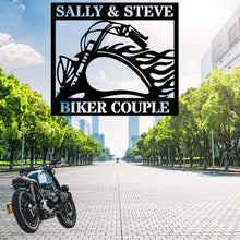 Load image into Gallery viewer, MOTORCYCLE FLAMING TANK - Steel Sign, Multiple Sizes and Colors Available