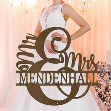 Load image into Gallery viewer, Married Couple Monogram Steel Sign, Customized Surname Text, Perfect Wedding Anniversary Shower Gift