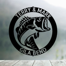 Load image into Gallery viewer, BASS Fishing Monogram - Steel Sign, Multiple Sizes and Colors Available