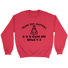 Load image into Gallery viewer, Train Size Matters Unisex Sweat Shirt Multi Color Extended Sizes Shipping Included