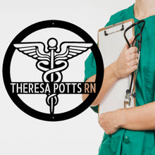 Load image into Gallery viewer, NURSE SYMBOL Monogram - Steel Sign, Multiple Sizes and Colors Available