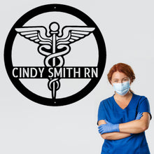 Load image into Gallery viewer, NURSE SYMBOL Monogram - Steel Sign, Multiple Sizes and Colors Available