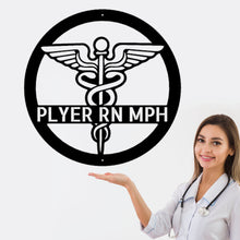 Load image into Gallery viewer, NURSE SYMBOL Monogram - Steel Sign, Multiple Sizes and Colors Available