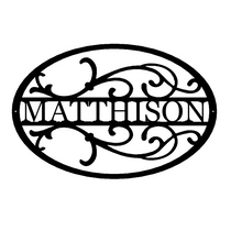Load image into Gallery viewer, Oval Flourish Family Monogram, Laser Cut Steel Sign, Multi Sizes & Colors Available