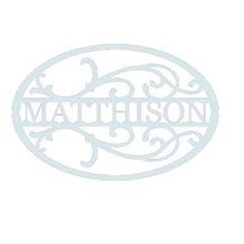 Load image into Gallery viewer, Oval Flourish Family Monogram, Laser Cut Steel Sign, Multi Sizes & Colors Available
