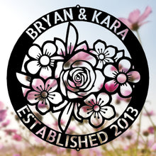 Load image into Gallery viewer, FLORAL RING Monogram - Steel Sign, Multiple Colors and Sizes Available