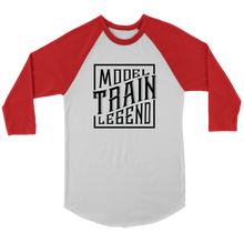Load image into Gallery viewer, Model Train Legend - 3/4 Raglan Sleeve Unisex Shirt, Multiple Colors, Shipping Included