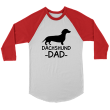 Load image into Gallery viewer, Dachshund Dad 3/4 Raglan Sleeve Unisex Shirt, Multiple Colors - Free Shipping