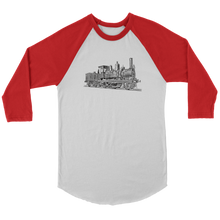 Load image into Gallery viewer, Vintage Locomotive 3/4 Raglan Sleeve Unisex Shirt, Multiple Colors, Shipping Included