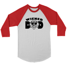 Load image into Gallery viewer, Wiener Dad 3/4 Raglan Sleeve Unisex Shirt, Multiple Colors - Free Shipping