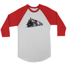 Load image into Gallery viewer, Locomotive Sketch Perspective - 3/4 Raglan Sleeve Unisex Shirt, Multiple Colors, Shipping Included