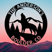 Load image into Gallery viewer, HOWLING WOLF Monogram - Steel Sign, Multiple Sizes and Powder Coat Colors