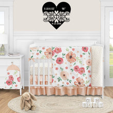 Load image into Gallery viewer, Baby Love Monogram - Powder Coated Steel Sign for Infant's Nursery Birth Stats Decor Wall Art