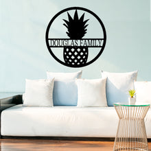 Load image into Gallery viewer, TROPICAL & WELCOME PINEAPPLE Monogram - Steel Sign, Multiple Sizes & Colors Available