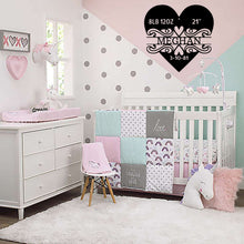 Load image into Gallery viewer, Baby Love Monogram - Powder Coated Steel Sign for Infant's Nursery Birth Stats Decor Wall Art