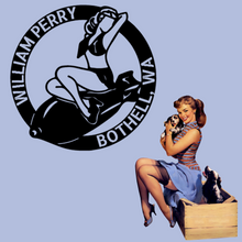 Load image into Gallery viewer, PINUP GIRL - Steel Sign, Multiple Sizes and Colors Available, Nose Art, WW II, Bombshell