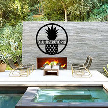 Load image into Gallery viewer, TROPICAL & WELCOME PINEAPPLE Monogram - Steel Sign, Multiple Sizes & Colors Available