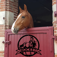 Load image into Gallery viewer, WINDBLOWN HORSE Monogram - Steel Sign, Multiple Sizes and Colors Available