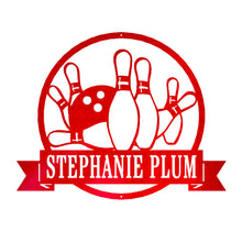 Load image into Gallery viewer, Bowling Name Monogram Sign, Precision Laser Cut, Multi Sizes & Colors