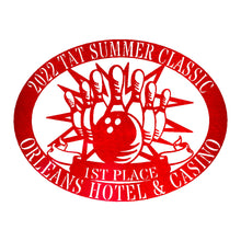 Load image into Gallery viewer, Stunning Bowling Trophy Award Appreciation Monogram Oval Plaque, Multi Sizes and Colors