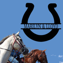 Load image into Gallery viewer, MINIMALIST & SIMPLE HORSESHOE Monogram - Steel Sign, Multiple Sizes and Colors Available