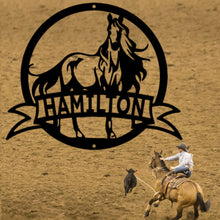 Load image into Gallery viewer, WINDBLOWN HORSE Monogram - Steel Sign, Multiple Sizes and Colors Available