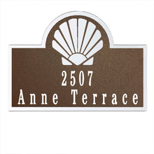 Load image into Gallery viewer, Seashell Address Sign, Laser Cut Steel Plaque for a Coastal Look - Multi Sizes and Colors