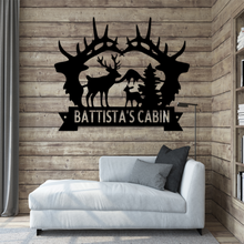 Load image into Gallery viewer, Great Outdoors Scene Monogram Steel Sign, Multi Sizes & Colors, Hunter Hiker Nature Lover