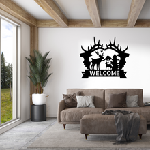 Load image into Gallery viewer, Great Outdoors Scene Monogram Steel Sign, Multi Sizes & Colors, Hunter Hiker Nature Lover