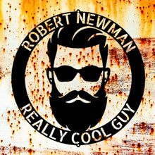 Load image into Gallery viewer, Cool & Retro BEARDED SUNGLASSES MAN Monogram - Steel Sign, Multiple Sizes and Colors Available