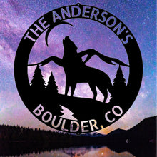 Load image into Gallery viewer, HOWLING WOLF Monogram - Steel Sign, Multiple Sizes and Powder Coat Colors
