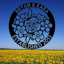 Load image into Gallery viewer, FLORAL RING Monogram - Steel Sign, Multiple Colors and Sizes Available