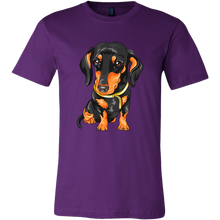 Load image into Gallery viewer, Vector Drawing Black and Tan Doxie, Unisex/Men's T-Shirt, Multi Colors, Extended Sizes, Free Shipping