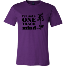 Load image into Gallery viewer, One Track Mind (Trains) - Unisex/Mens T-Shirt, Multiple Colors, Extended Sizes, Shipping Included